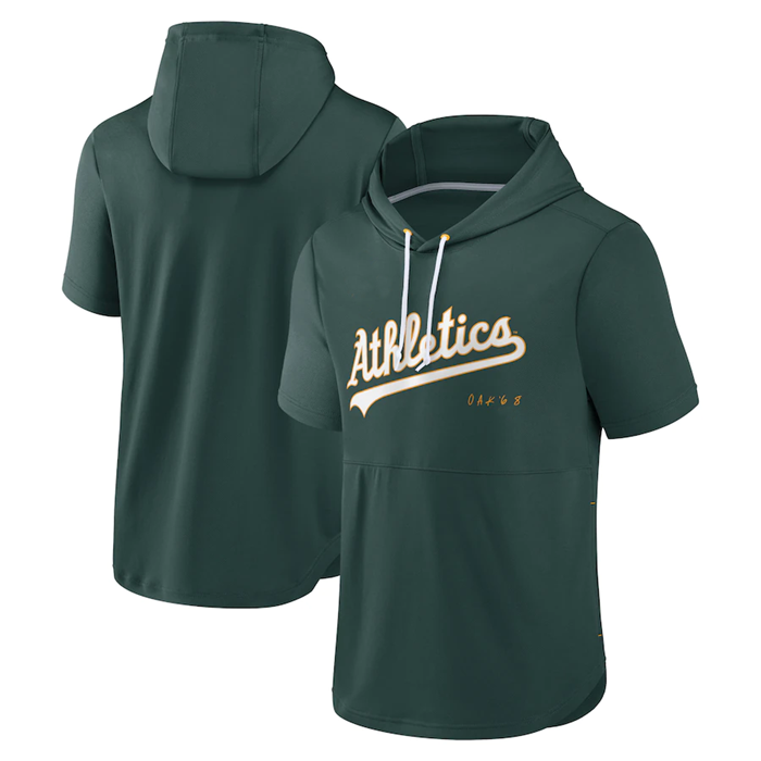 Men's Oakland Athletics Green Sideline Training Hooded Performance T-Shirt